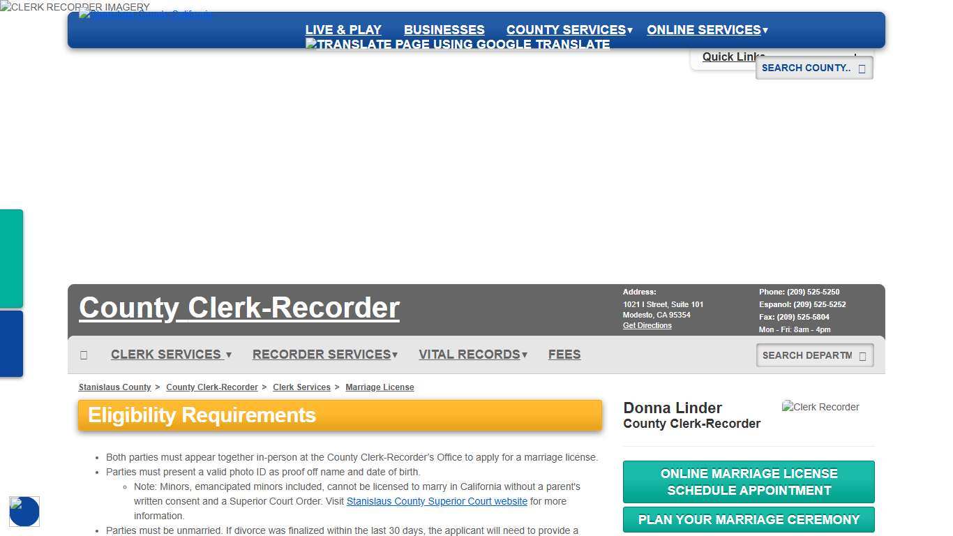 Marriage License - Clerk Recorder