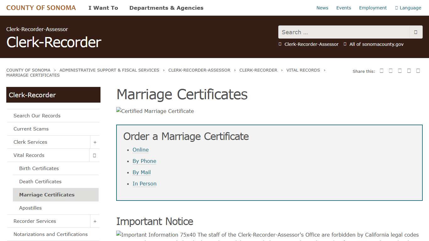 Marriage Certificates